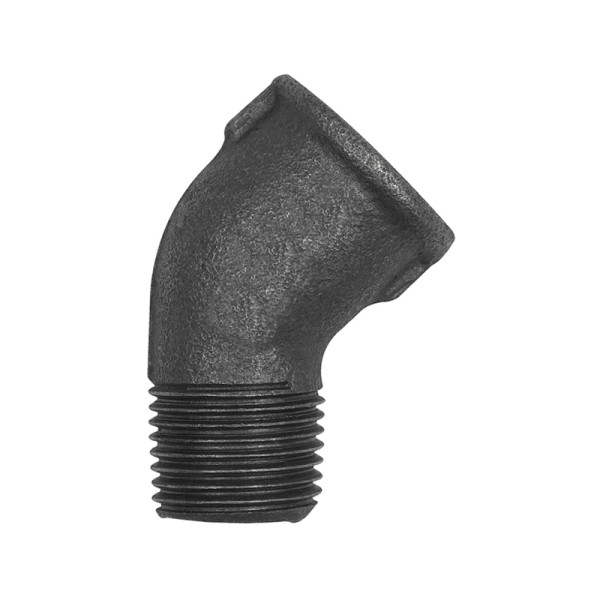 Riegler Winkel 121, 45°, Rp 3/8 innen, R 3/8, Temperguss schwarz, 133663