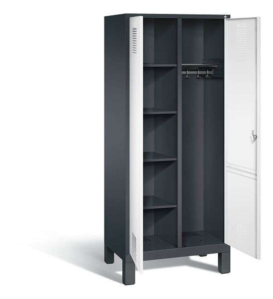 C+P Putzmittel-Spind Evolo, H1850xB810xT500mm, Farbe: Schwarzgrau / Verkehrsweiß, 48060-22 S10072