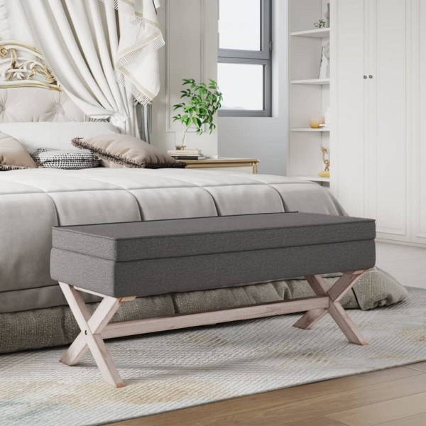 vidaXL Hocker mit Stauraum Dunkelgrau 110x45x49 cm Stoff, 344523