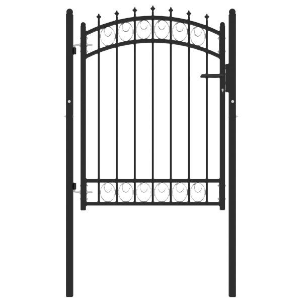 vidaXL Zauntor mit Spitzen Stahl 100x125 cm Schwarz, 146379