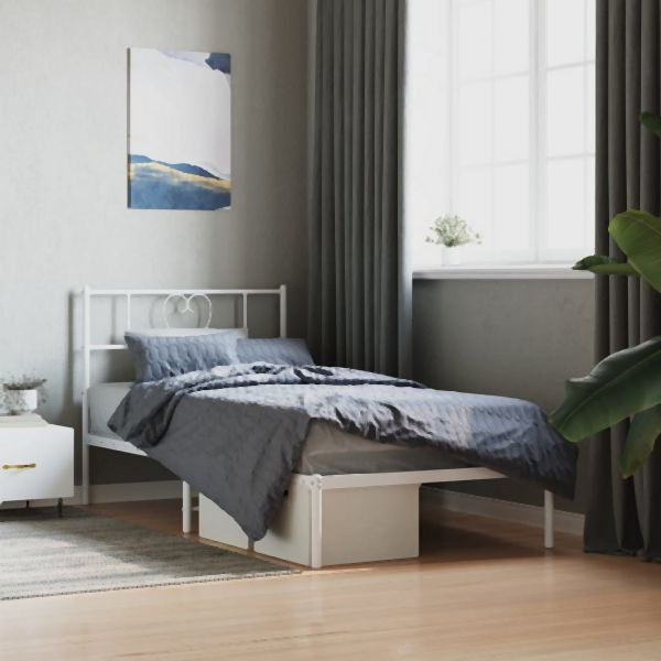 vidaXL Bettgestell mit Kopfteil Metall Weiß 80x200 cm, 355503