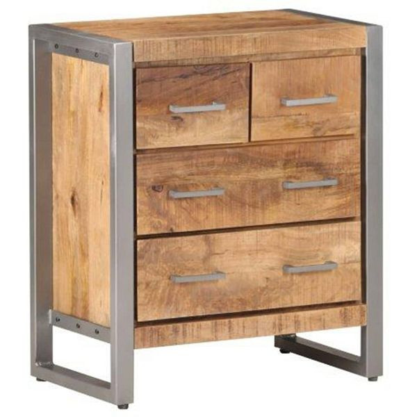 vidaXL Sideboard 60x35x70 cm Raues Mangoholz, natürliches Finish, 323485