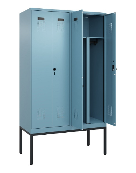 C+P PSA Doppel-Spind Evolo PLUS, Gestell, 4 Abteile, 2120x1200x500mm, 0010/0010, Drehriegel, 0490327-40P S10021
