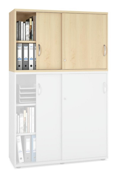 Deskin Schiebetüren-Aufsatzschrank MULTI M pro, Dekor: Ahorndekor, BxHxT: 1200 x 750 x 420 mm, 250556