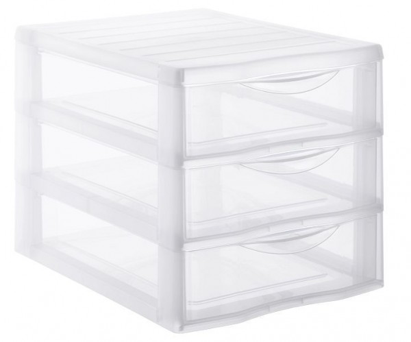 Rotho Schubladenbox A4, 3 Schübe ORGAMIX, transparent, 1421800096WS