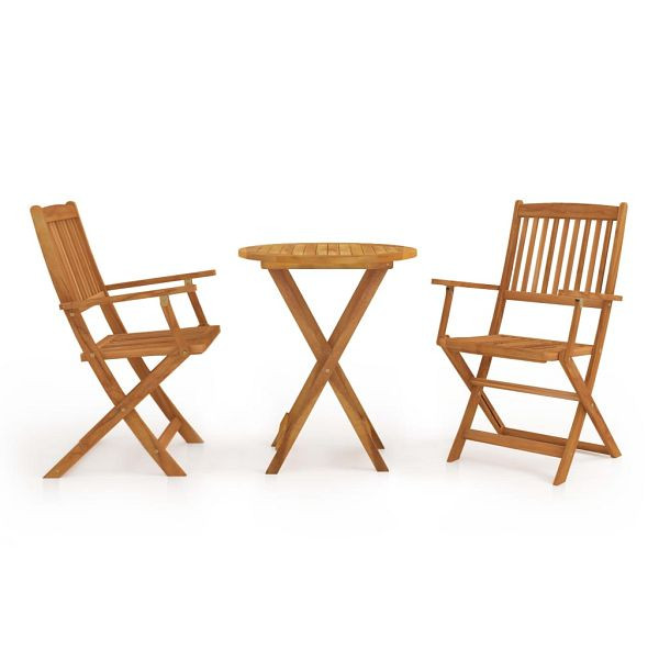 vidaXL 3-teilig Bistro-Set Klappbar Massivholz Akazie, 43381