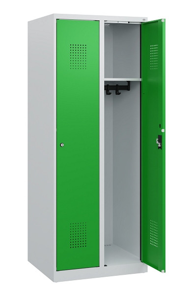 C+P Spind Evolo PLUS, 2 Abteile, 1530x600x500mm, 7035/6037, Zylinderschloss, 0490005-20 S10037
