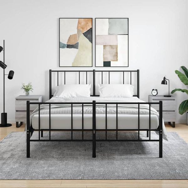 vidaXL Nachttische 2 Stück Grau Sonoma 40x35x50 cm Holzwerkstoff, 826905