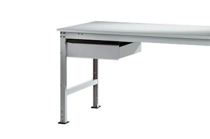 Manuflex ESD-Einzelschubfach in Alusilber ähnlich RAL 9006, mit Schloss, BxTxH= 425 x 550 x 135 mm, LZ4173.9006