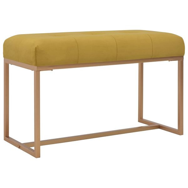 vidaXL Bank 80 cm Senfgelb Samt, Material: Polyester: 100%, 247556