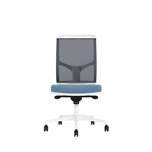 Bisley Bürodrehstuhl Zed, Weißes Kunststoff, Ohne Armlehnen, Fußkreuz aus Kunststoff, NE0377 himmelblau, ZEDKSWNE0377