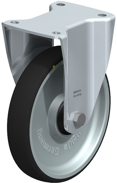 Blickle BH-PATH 200K-ELS Stahlblech-Bockrolle, Schwerlast-Ausführung, mit Anschraubplatte, Thermoplastisches Polyurethan, Grau, 852288