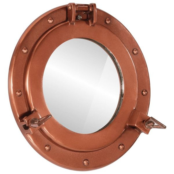 vidaXL Bullaugen-Spiegel Wandmontage Ø30 cm Aluminium und Glas, 357856