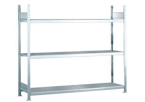 Schulte Weitspannregal mit Stahlböden, Grundfeld, 3 Lagerebenen, Fachbreite 2000 mm, 2060 x 436 x 2000 mm, 278882