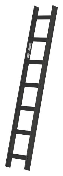 HYMER Dachauflegeleiter, RAL 7016 anthrazit beschichtet, 7 Sprossen, Länge 1,95 m, 409207