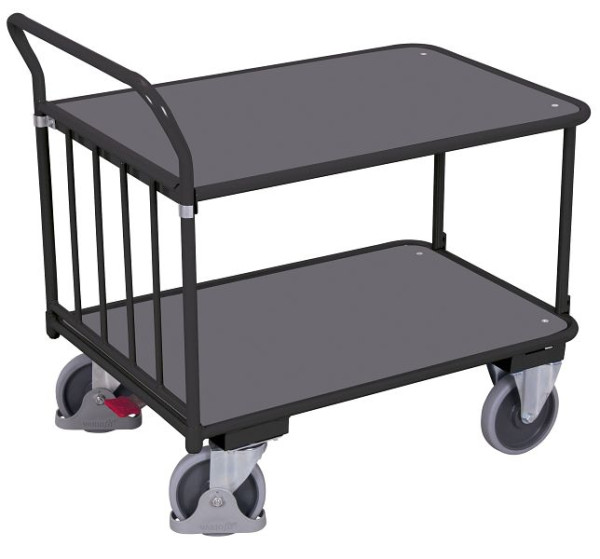 VARIOfit Schiebebügelwagen als Tischwagen, Außenmaße: 1.305 x 705 x 1.030 mm, RAL 7016 anthrazitgrau, sw-700.504/AG