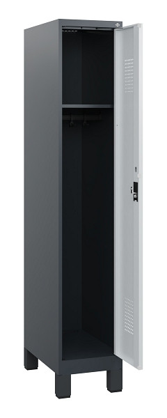 C+P Spind Evolo PLUS, Füße, 1 Abteil, 1630x300x500mm, 7016/7035, Zylinderschloss, 0490105-10 S10044