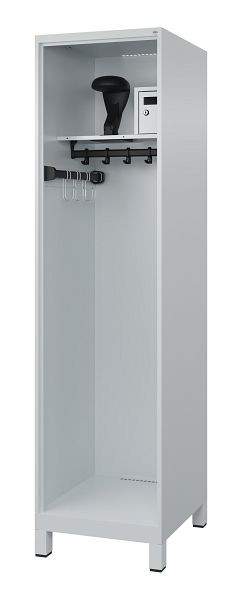 C+P Feuerwehrspind Evolo, Modell FLEXO, 1 Abteil, H1850B500T600 mm, Lichtgrau, Füße, 0493315-13 S10006