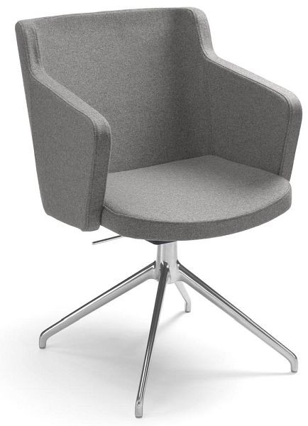 Deskin Konferenzstuhl SITNESS MEETING 1.0, Gestell Aluminium poliert mit Polyamid-Gleitern, Stoff Filz L hellgrau, 287814