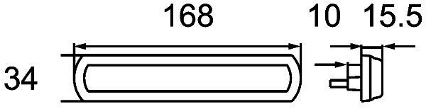 HELLA Seitenmarkierungsleuchte, Shapeline Tech, LED, 12/24V, Anbau/geklebt, gelb, 2100mm, Flachsteckhülse, 2-polig, rechts/links, 2PS 013 301-051