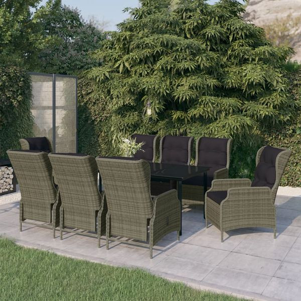 vidaXL 9-teilig Garten-Essgruppe Braun, 3099654