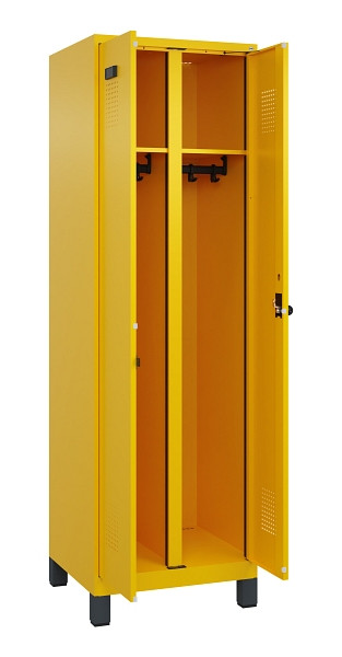 C+P Schwarz-Weiß-Spind Evolo PLUS, mit Füßen, 2 Abteile, 1950x600x500mm, 1023/1, Drehriegel, 049012-20 S10022