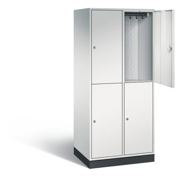 C+P Spind doppelstöckig XL Intro, H1950xB820xT590mm, Farbe: Lichtgrau, 8270-203 S10000