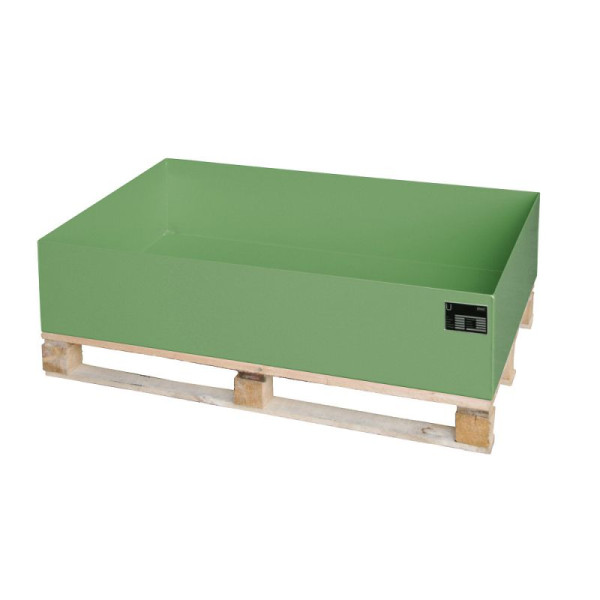 STEIN HGS Auffangwanne Serie 2000, 224 Liter, RAL 6011 resedagrün, Gesamthöhe 260 mm, lackiert, Kleingebinde, ohne Gitterrost, 79194.0016
