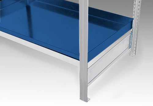 DENIOS Gefahrstoffregal GRW 1060 wassergefährdender Stoffe, 4 verzinkte Stahlwannen, Anbaufeld, 199565