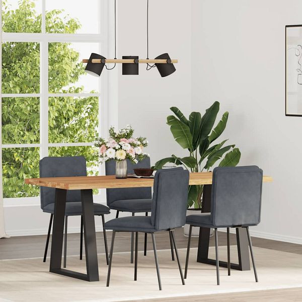 vidaXL Esszimmerstühle 4 Stk. Dunkelgrau Samt, 3315410, 8721158568557