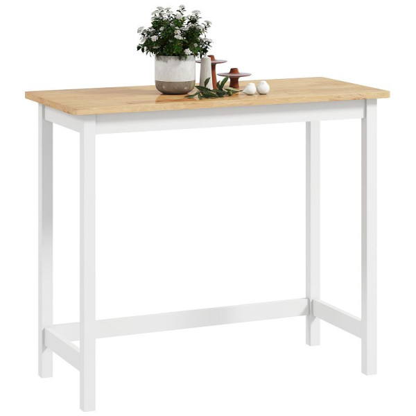 HOMCOM Bartisch, Eichenoptik, kompakt, Platz für 2 Personen, Naturholz+Weiß, 83A-285V90ND