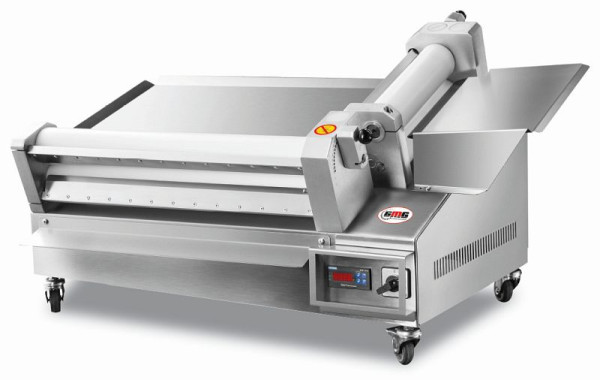 GMG Teigausrollmaschine Ø 60cm für runde und eckige Pizzen, Teigstärke einstellbar, Teiggewicht variabel 80-2000g, TTA-60YH