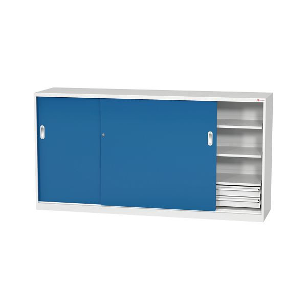 Dringenberg Schiebetürschrank 1030 x 2000 x 500 mm mit Trennwand, 002036-7035-5010