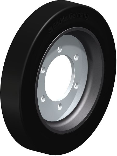 Blickle GEVA 520/6 Rad aus Elastik-Vollgummi, Schwarz, 754447