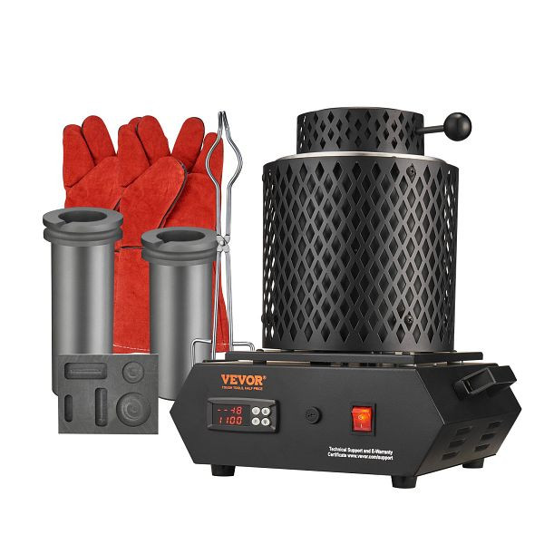 VEVOR Goldschmelzofen, 1350 W, elektrischer digitaler Schmelzofen, Tiegel, CGXDRJL3KG1KGTETHV2