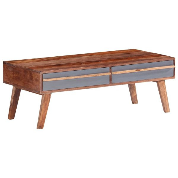vidaXL Couchtisch Grau 110x50x40 cm Massivholz Palisander, 286372