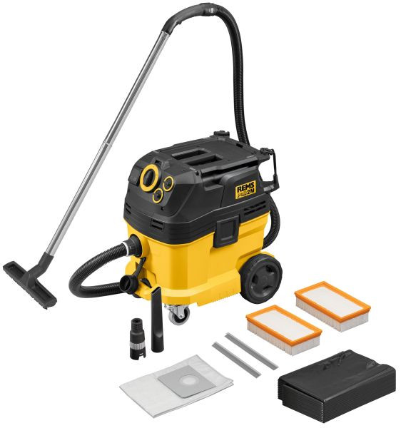 REMS Pull 2 M Set + Polyethylenbeutel, 10er-Pack, Elektrischer Trocken- und Nasssauger für gewerbliche Verwendung, 1856X1 R220