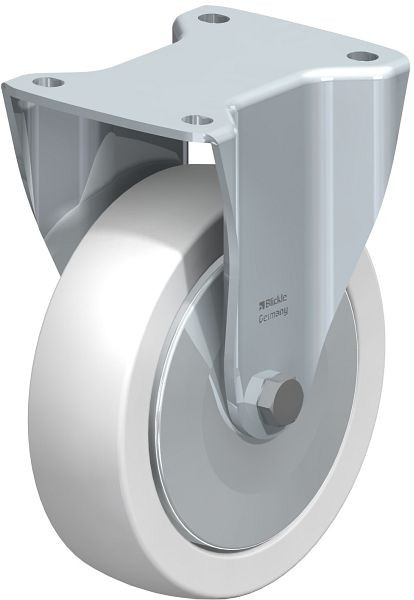 Blickle BH-SPO 175G-FA Stahlblech-Bockrolle, Schwerlast-Ausführung, mit Anschraubplatte, Polyamid, Weiß, 737637
