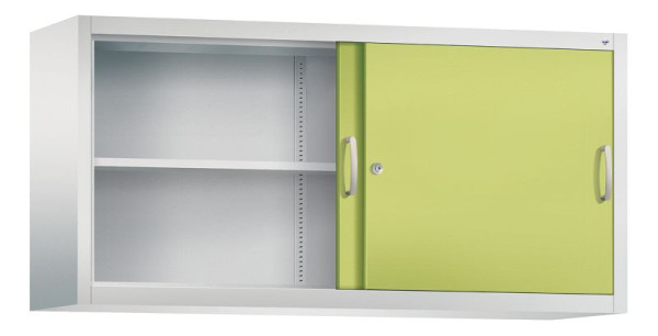 C+P Aufsatzschrank Acurado, H790xB1600xT400mm, Farbe: Lichtgrau / Viridingrün, Bügelgriff, 2 OH, 2145-00 S10102