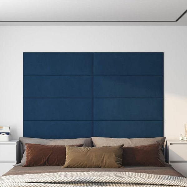 vidaXL Wandpaneele 12 Stück Blau 90x30 cm Samt 3,24 m², 343918
