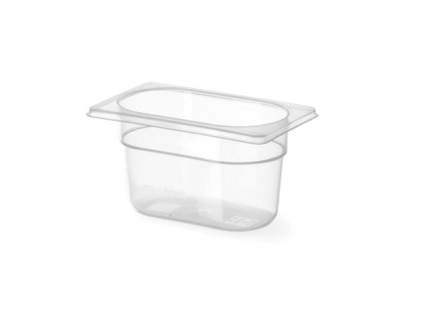 Hendi GN Behälter 1/9, 1 L, PP (Polypropylen), LxBxH: 176x108x100 mm, Transparent, 880524