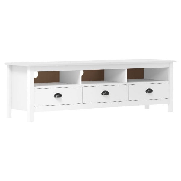 vidaXL TV-Schrank Hill Weiß 158x40x47 cm Massivholz Kiefer, 288928