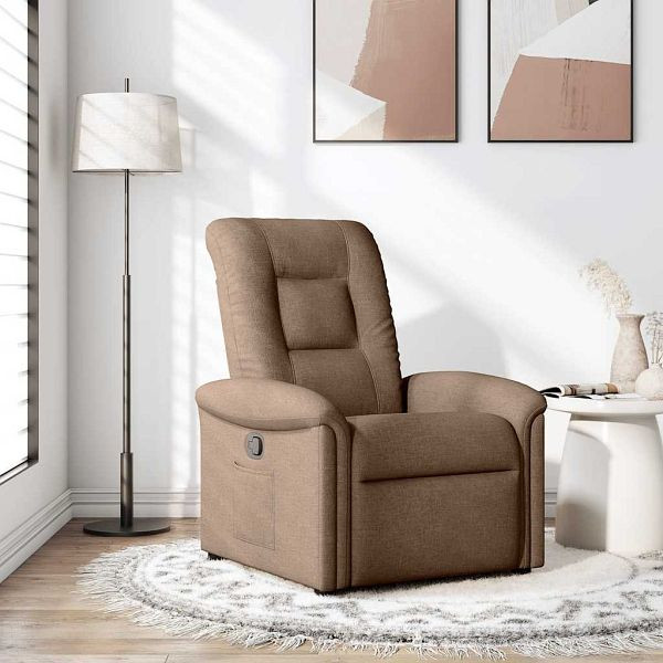 vidaXL Relaxsessel Braun Stoff, manuelle Liegefunktion, 4015620, 8721158336262