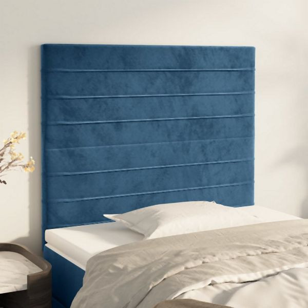 vidaXL Kopfteile 2 Stück Dunkelblau 80x5x78/88 cm Samt, 3116506