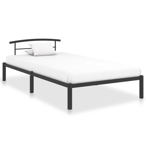 vidaXL Bettgestell Schwarz Metall 90x200 cm, elegant, 284656