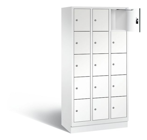 C+P Schließfachschrank Evolo, H1800xB900xT500mm, Farbe: Verkehrsweiß / Dekor Weiß, 48020-305 S10264