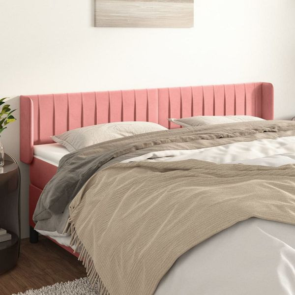 vidaXL Kopfteil mit Ohren Rosa 163x16x78/88 cm Samt, 3119065