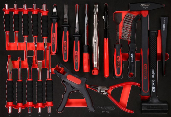 KS Tools PERFORMANCEplus Werkzeugsatz 23-teilig Zangen, Hammer und Meißel, 811.1023