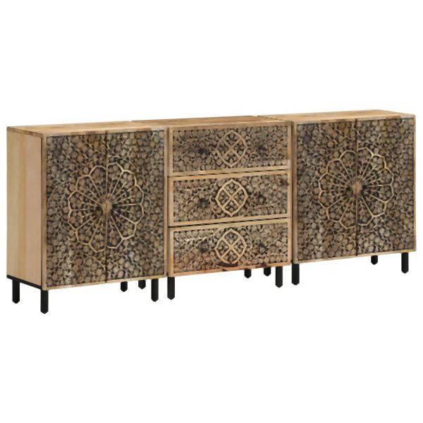vidaXL Beistellschränke 3 Stk. 60x33x75 cm Massivholz Mango, 3206306