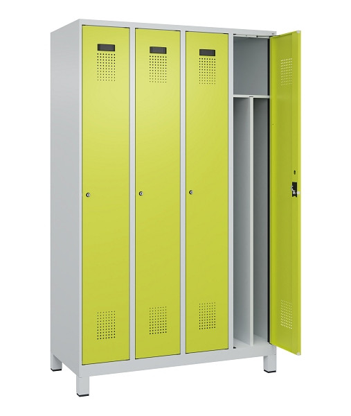 C+P Spind Evolo PLUS, mit Füßen, 4 Abteile, 1950x1200x500mm, 7035/0024, Verschluss Zylinderschloss, 049010-40F S10042